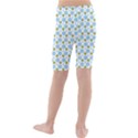 Blue Yellow Star Sunflower Flower Floral Kids  Mid Length Swim Shorts View2