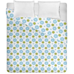 Blue Yellow Star Sunflower Flower Floral Duvet Cover Double Side (california King Size) by Mariart