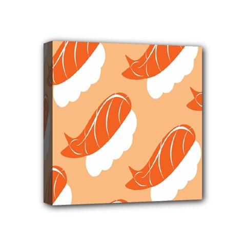 Fish Eat Japanese Sushi Mini Canvas 4  X 4  by Mariart