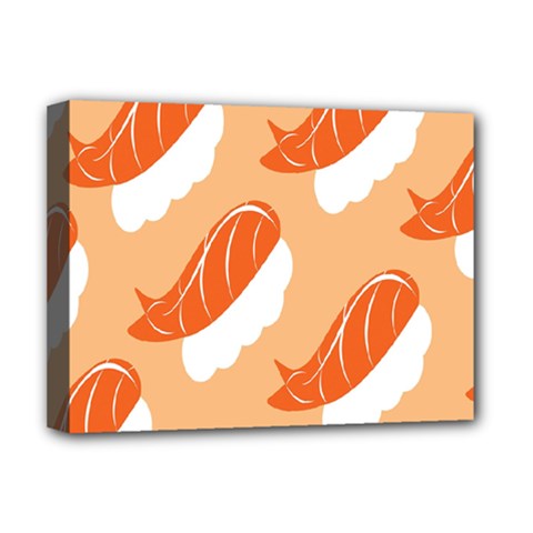 Fish Eat Japanese Sushi Deluxe Canvas 16  x 12  