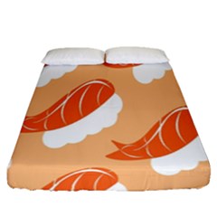 Fish Eat Japanese Sushi Fitted Sheet (Queen Size)