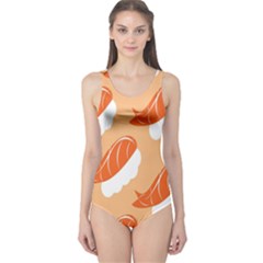 Fish Eat Japanese Sushi One Piece Swimsuit by Mariart