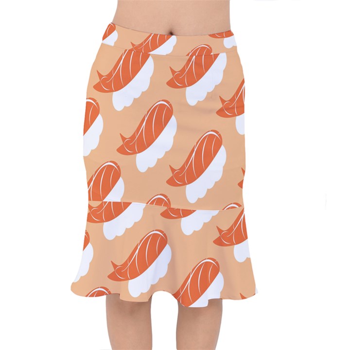 Fish Eat Japanese Sushi Mermaid Skirt