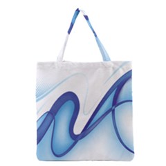 Glittering Abstract Lines Blue Wave Chefron Grocery Tote Bag by Mariart