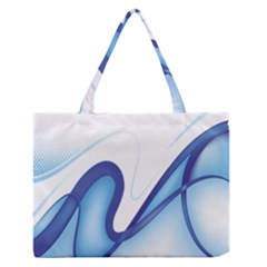 Glittering Abstract Lines Blue Wave Chefron Medium Zipper Tote Bag by Mariart