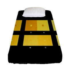 Horizontal Color Scheme Plaid Black Yellow Fitted Sheet (single Size) by Mariart