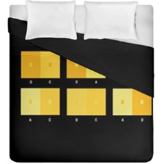 Horizontal Color Scheme Plaid Black Yellow Duvet Cover Double Side (king Size) by Mariart