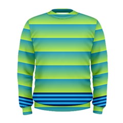 Line Horizontal Green Blue Yellow Light Wave Chevron Men s Sweatshirt