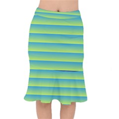 Line Horizontal Green Blue Yellow Light Wave Chevron Mermaid Skirt