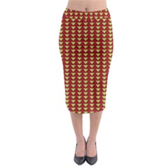 Hawthorn Sharkstooth Triangle Green Red Full Midi Pencil Skirt