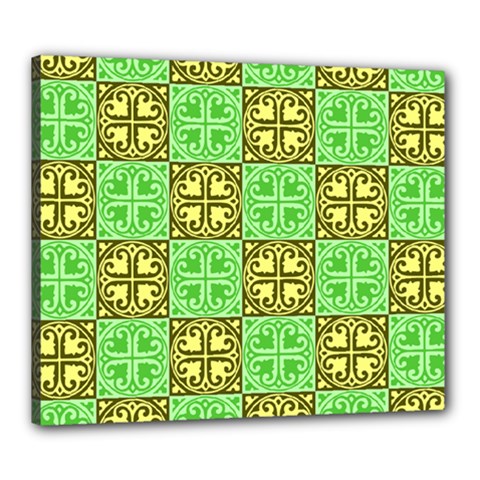 Clipart Aztec Green Yellow Canvas 24  X 20 