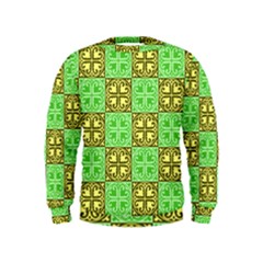 Clipart Aztec Green Yellow Kids  Sweatshirt