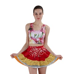 Instant Noodles Mie Sauce Tomato Red Orange Knife Fox Food Pasta Mini Skirt by Mariart