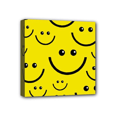 Linus Smileys Face Cute Yellow Mini Canvas 4  X 4 
