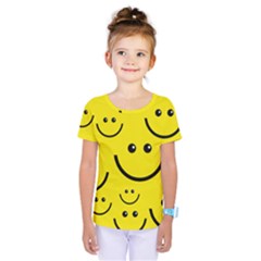 Linus Smileys Face Cute Yellow Kids  One Piece Tee