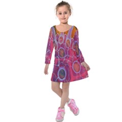 Micro Macro Belle Fisher Nature Stone Kids  Long Sleeve Velvet Dress