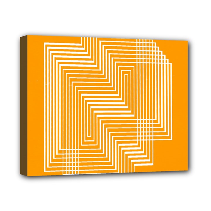 Orange Line Plaid Canvas 10  x 8 