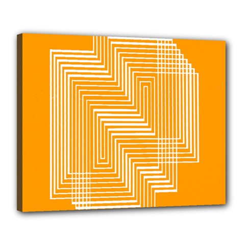 Orange Line Plaid Canvas 20  X 16 