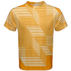 Orange Line Plaid Men s Cotton Tee by Mariart