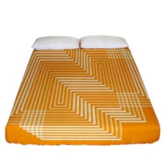 Orange Line Plaid Fitted Sheet (california King Size) by Mariart