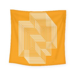 Orange Line Plaid Square Tapestry (small) by Mariart