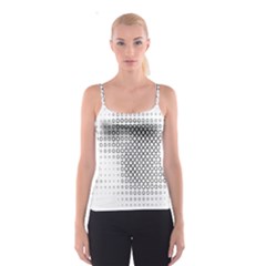 Polka Circle Round Black White Hole Spaghetti Strap Top by Mariart