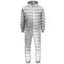 Polka Circle Round Black White Hole Hooded Jumpsuit (Men)  View1