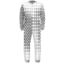 Polka Circle Round Black White Hole Onepiece Jumpsuit (men)  by Mariart