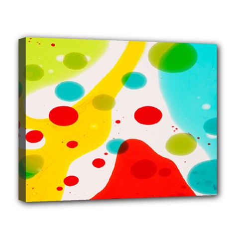Polkadot Color Rainbow Red Blue Yellow Green Canvas 14  X 11  by Mariart