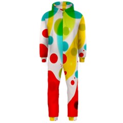 Polkadot Color Rainbow Red Blue Yellow Green Hooded Jumpsuit (men)  by Mariart