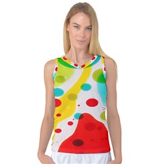 Polkadot Color Rainbow Red Blue Yellow Green Women s Basketball Tank Top by Mariart