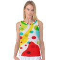 Polkadot Color Rainbow Red Blue Yellow Green Women s Basketball Tank Top View1