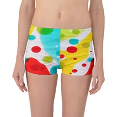 Polkadot Color Rainbow Red Blue Yellow Green Boyleg Bikini Bottoms by Mariart