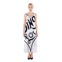 Singer Love Sign Heart Sleeveless Maxi Dress by Mariart