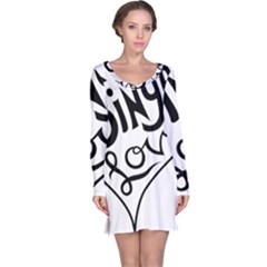 Singer Love Sign Heart Long Sleeve Nightdress by Mariart