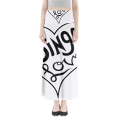 Singer Love Sign Heart Maxi Skirts by Mariart