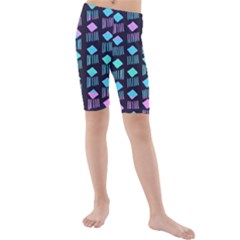 Polkadot Plaid Circle Line Pink Purple Blue Kids  Mid Length Swim Shorts by Mariart