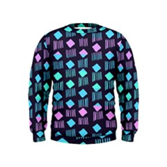 Polkadot Plaid Circle Line Pink Purple Blue Kids  Sweatshirt by Mariart