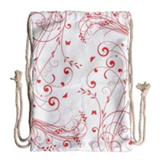 Floral Design Drawstring Bag (large)