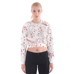 Floral Design Cropped Sweatshirt