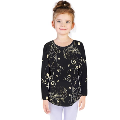 Floral Design Kids  Long Sleeve Tee by ValentinaDesign