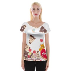 Chocopa Panda Women s Cap Sleeve Top by Nexatart