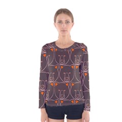 Bears Pattern Women s Long Sleeve Tee