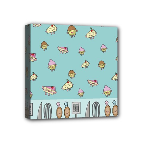 Kawaii Kitchen Border Mini Canvas 4  X 4  by Nexatart