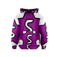 Star Five Purple White Kids  Pullover Hoodie by Mariart