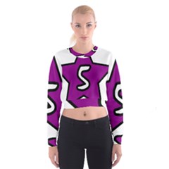 Star Five Purple White Cropped Sweatshirt