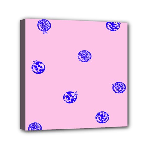 Star Space Balloon Moon Blue Pink Circle Round Polkadot Mini Canvas 6  X 6 