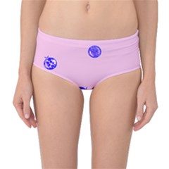 Star Space Balloon Moon Blue Pink Circle Round Polkadot Mid-waist Bikini Bottoms by Mariart