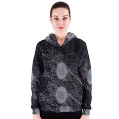 Space X Circle Line Black Women s Zipper Hoodie by Mariart