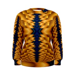 Plaid Blue Gold Wave Chevron Women s Sweatshirt